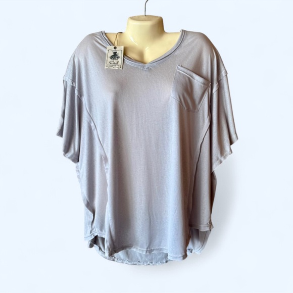 EASEL NWT Soft Purple Short Sleeve Top - Picture 1 of 5